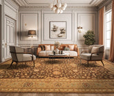 12x18 Brown, Tan, Gold Color Hand Knotted Soumak Wool Traditional Oriental Rug