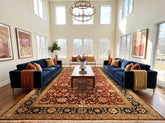 Palace Maroon, Black, Taupe Color Hand Knotted Agra New Zealand Wool & Silk Traditional Oriental Rug