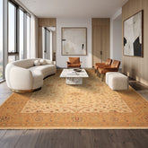 12x18 Beige, Tan, Gold Color Hand Knotted Soumak Wool Transitional Oriental Rug