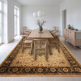 12x18 Beige, Black, Rust Color Hand Knotted Agra New Zealand Wool Traditional Oriental Rug