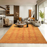 6x9 Caramel, Rust, Mint Color Hand Knotted Agra Wool Transitional Oriental Rug