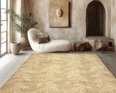 8x10 Moss, Beige, Color Hand Knotted Tibetan Wool Transitional Oriental Rug