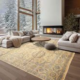 8x10 Moss, Gray, Slate Color Hand Knotted Oushak Wool Transitional Oriental Rug