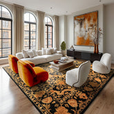 9x11 Black, Beige, Gold Color Hand Knotted Tibetan New Zealand Wool Transitional Oriental Rug