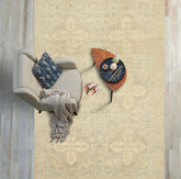 6x9 Beige, Gray, Taupe Color Hand Knotted Oushak Wool Transitional Oriental Rug