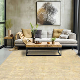 8x10 Taupe, Beige, Turquoise Color Hand Knotted Oushak New Zealand Wool Transitional Oriental Rug