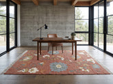 Multi Size Rust Sage Ivory Color Hand Woven Kilim Jute Traditional Oriental Rug