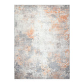 9x12 Gray, Ivory, Peach Color Machine Made Polyproplene Modern Oriental Rug