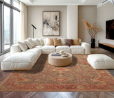 Multi Size Brown Taupe Coral Color Hand Tufted Wool Traditional Oriental Rug