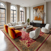 Multi Size Crimson Aqua Beige Color Hand Tufted Wool Traditional Oriental Rug
