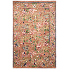 5x8 Rust, Blush, Ivory Color Hand Tufted Wool Traditional Oriental Rug