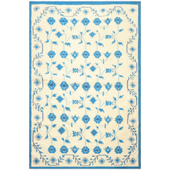 6x9 Ivory, Blue, Color Hand Woven Kilim Wool Transitional Oriental Rug