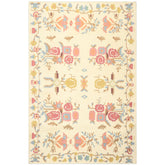 6x9 Ivory, Rose, Peach Color Hand Woven Kilim Wool Transitional Oriental Rug