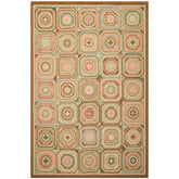 6x9 Blush, Green, Brown Color Machine Made Wool Traditional Oriental Rug
