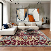 9x12 Wine, Mint, Blue Color Hand Knotted Oushak Wool Oriental Rug