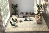 10x14 Gray, Ivory, Taupe Color Hand Knotted Oushak Wool Traditional Oriental Rug