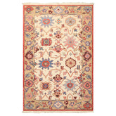 4x6 Ivory, Tan, Rust Color Hand Knotted Soumak Wool Traditional Oriental Rug
