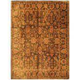9x12 Green, Gold, Tan Color Hand Knotted Agra Wool Traditional Oriental Rug