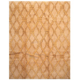 8x10 Tan, Gold, Chocolate Color Hand Knotted Tibetan Wool Transitional Oriental Rug