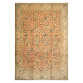 10x14 Peach, Beige, Celadon Color Hand Knotted Tabriz Wool Traditional Oriental Rug