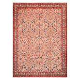 9x12 Peach, Blush, Red Color Hand Knotted Birjand Wool Traditional Oriental Rug