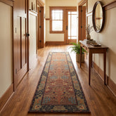 Multi Size Rust Olive Terracotta Color Hand Tufted Donegal Wool Traditional Oriental Rug