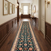 Teal Ivory 2'7''x12'7'' Runner Pak Persian Traditional 300 KPSI Botanical Hand Knotted Wool Oriental Area Rug