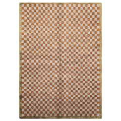 5x7 Gray, Brown, Sage Color Hand Knotted Tibetan Wool & Silk Moden & Contemporary Oriental Rug