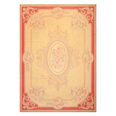 8x11 Pale Gold, Rose, Beige Color Hand Woven French Aubusson Needlepoint Wool Traditional Oriental Rug