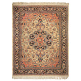 9x12 Ivory, Charcoal, Peach Color Hand Knotted Serapi Wool Traditional Oriental Rug