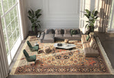 Ivory Charcoal 9x11'8'' Serapi Traditional Hand Knotted Wool Oriental Area Rug