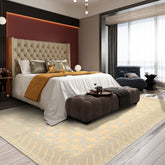Ivory Beige 8x10'8'' Premium Tibetan Transitional Tibetano Designer Hand Knotted Wool Oriental Area Rug