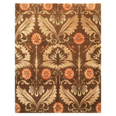 8x10 Brown, Tan, Peach Color Hand Knotted Tibetan Wool & Pure Silk Traditional Oriental Rug