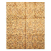 8x10 Brown, Gold, Tan Color Hand Knotted Indo Tibetan Wool Transitional Oriental Rug