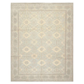 8x10 Seafoam, Gray, Cream Color Hand Knotted Tibetan Wool Transitional Oriental Rug