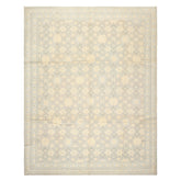 8x10 Gray, Ivory, Slate Color Hand Knotted Tibetan Wool Transitional Oriental Rug