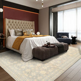 Gray Ivory 8x10 Premium Tibetan Transitional Tibetano Designer Hand Knotted Wool Oriental Area Rug