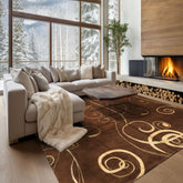 Brown Gold 8x10 Premium Tibetan Modern Contemporary Tibetano Designer Hand Knotted Wool Pure Silk Oriental Area Rug