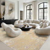 8x10 Ivory, Silver, Gray Color Hand Knotted Sherpa Tibetan Wool & Bamboo Silk Modern & Contemporary Oriental Rug