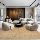 8x10 Beige, Blush, Light Gold Color Hand Knotted Oushak Wool Traditional Oriental Rug