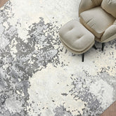 6x9 Ivory, Gray, Graphite Color Hand Knotted Sherpa Wool & Bamboo Silk Modern & Contemporary Oriental Rug