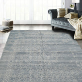 5x8 Blue, Gray, Color Hand Woven Wool Transitional Oriental Rug