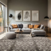 8x10 Gray, Moss, Color Hand Loomed Tibetan Wool & Bamboo Silk Transitional Oriental Rug