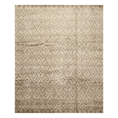 8x10 Moss, Gray, Color Hand Knotted Oushak Wool Transitional Oriental Rug