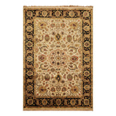 6x9 Beige, Black, Rust Color Hand Knotted Agra New Zealand Wool Traditional Oriental Rug
