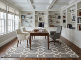 Multi Size Gray Silver Color Hand Loomed Tibetan Wool & Bamboo Silk Transitional Oriental Rug