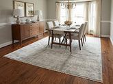 8x10 Gray, Aqua, Tan Color Hand Knotted Oushak Viscose Transitional Oriental Rug