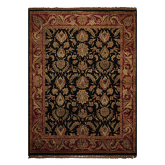 9x12 Charcoal, Rose, Sage Color Hand Knotted Agra wool Traditional Oriental Rug