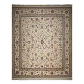12x15 Ivory, Rose, Sage Color Hand Knotted Kashan wool Traditional Oriental Rug