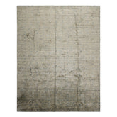 8x10 Silver, Gray, Aqua Color Hand Loomed Wool & Bamboo Silk Transitional Oriental Rug
